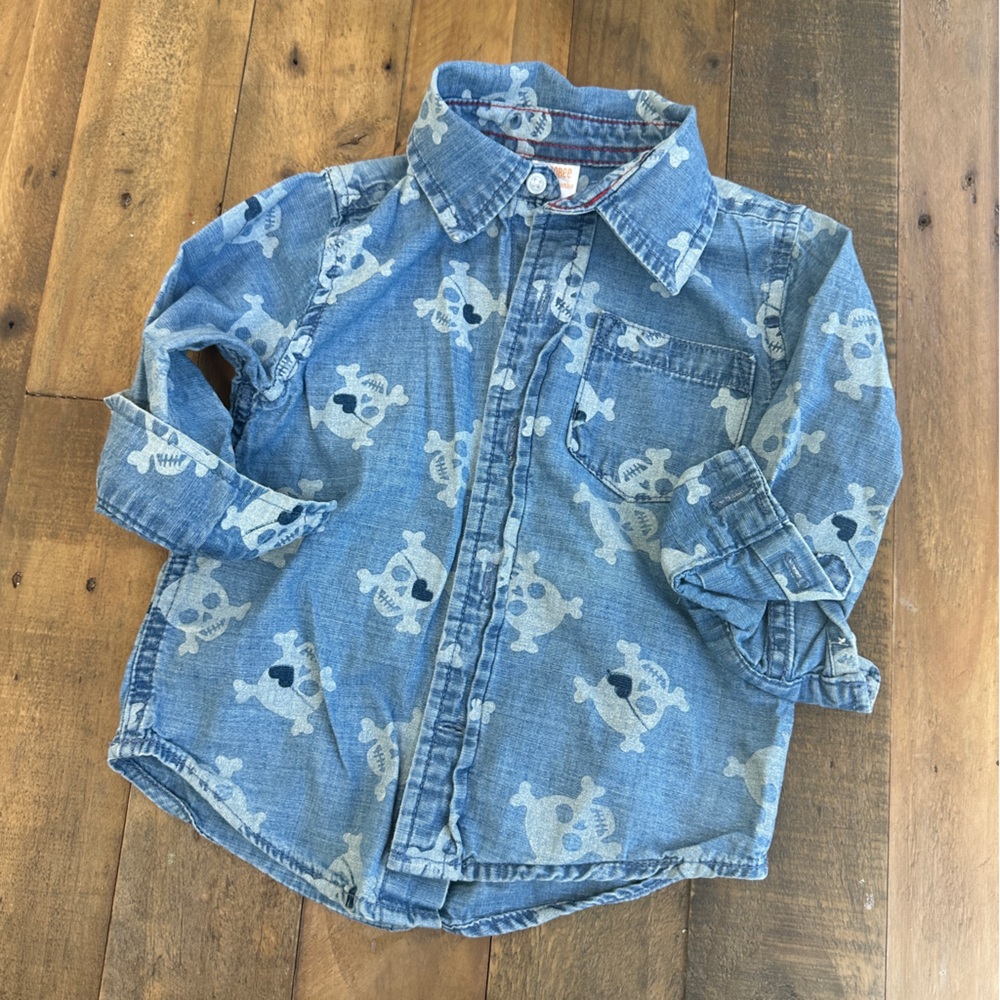 Gymboree Skulls Denim Shirt